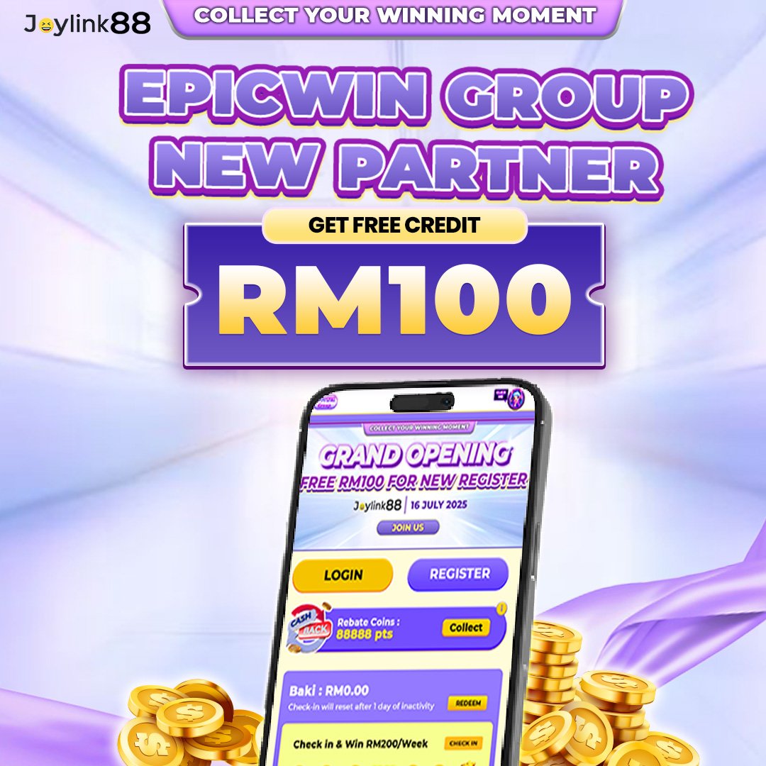 Joylink88 Free credit RM100 no deposit